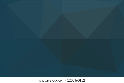Dark BLUE vector low poly layout. Colorful illustration in abstract style with gradient. Triangular pattern for your business design.