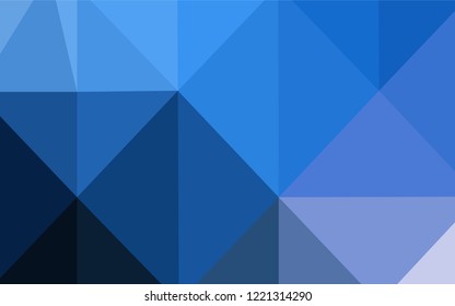 Dark BLUE vector low poly cover. Creative illustration in halftone style with gradient. Textured pattern can be used for background.