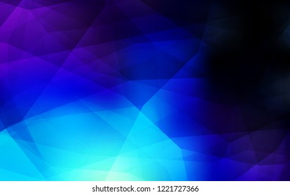 Dark BLUE vector low poly texture. Elegant bright polygonal illustration with gradient. Pattern for a brand book's backdrop.