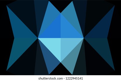 Dark BLUE vector low poly texture. An elegant bright illustration with gradient. The elegant pattern can be used as part of a brand book.