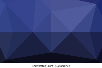 Dark BLUE vector low poly layout. Shining illustration, which consist of triangles. Brand new style for your business design.