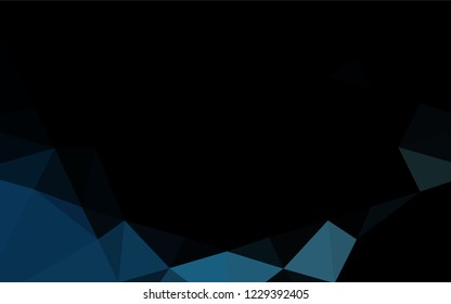 Dark BLUE vector low poly layout. Shining colored illustration in a Brand new style. The polygonal design can be used for your web site.