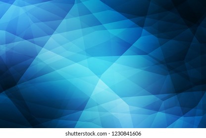 Dark BLUE vector low poly cover. Polygonal abstract illustration with gradient. Brand new style for your business design.