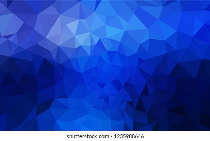 Dark BLUE vector low poly layout. Glitter abstract illustration with an elegant triangles. Triangular pattern for your design.