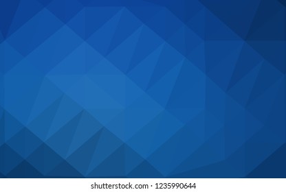 Dark BLUE vector low poly cover. A sample with polygonal shapes. Completely new template for your business design.
