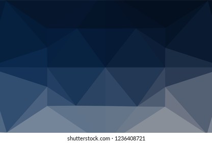 Dark BLUE vector low poly layout. Triangular geometric sample with gradient.  A completely new template for your business design.