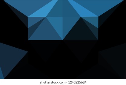 Dark BLUE vector low poly texture. Colorful illustration in abstract style with gradient. Triangular pattern for your business design.
