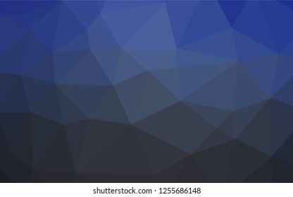 Dark BLUE vector low poly layout. A completely new color illustration in a vague style. The template can be used as a background for cell phones.