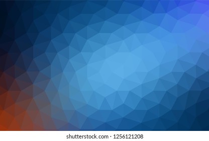 Dark BLUE vector low poly cover. Glitter abstract illustration with an elegant triangles. Completely new template for your banner.