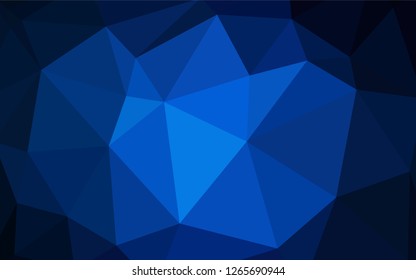 Dark BLUE vector low poly layout. Modern abstract illustration with triangles. A completely new design for your leaflet.