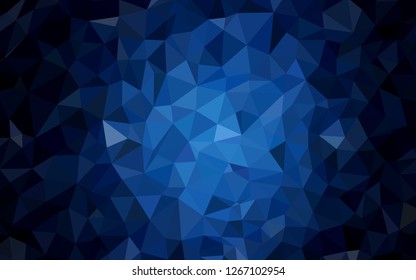Dark BLUE vector low poly layout. Geometric illustration in Origami style with gradient.  Pattern for a brand book's backdrop.
