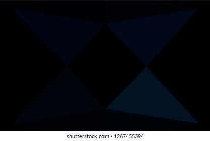 Dark BLUE vector low poly cover. Geometric illustration in Origami style with gradient.  Brand new style for your business design.
