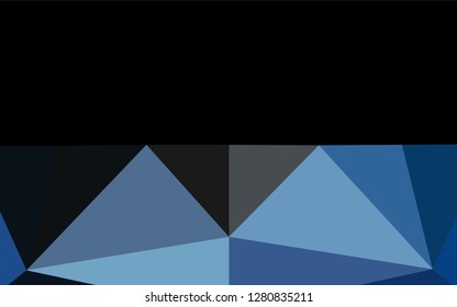 Dark BLUE vector low poly cover. Shining colored illustration in a Brand new style. A new texture for your design.