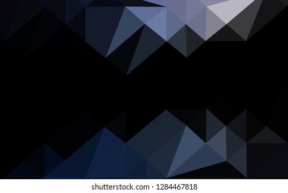 Dark BLUE vector low poly cover. Creative illustration in halftone style with gradient. Template for your brand book.