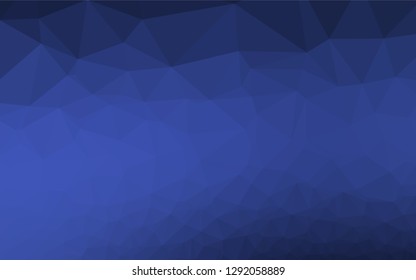 Dark BLUE vector low poly cover. Brand new colored illustration in blurry style with gradient. Brand new design for your business.