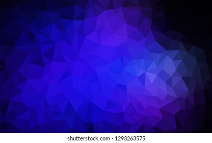 Dark BLUE vector low poly texture. Colorful illustration in abstract style with triangles. Triangular pattern for your design.