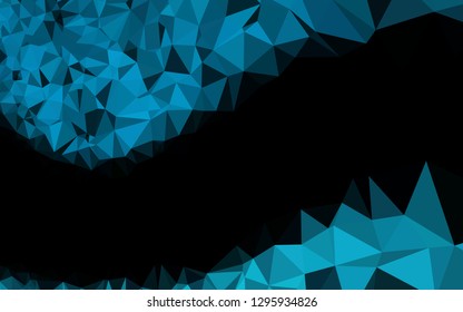 Dark BLUE vector low poly layout. Colorful illustration in abstract style with gradient. Brand new style for your business design.
