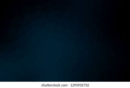 Dark BLUE vector low poly texture. Elegant bright polygonal illustration with gradient. Pattern for a brand book's backdrop.