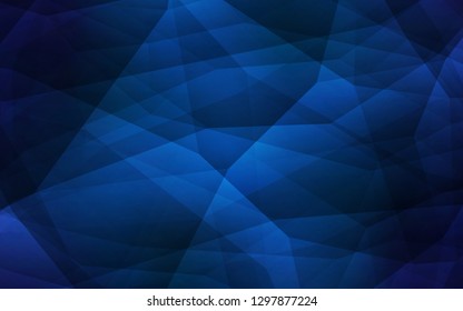 Dark BLUE vector low poly cover. Geometric illustration in Origami style with gradient.  Brand new style for your business design.