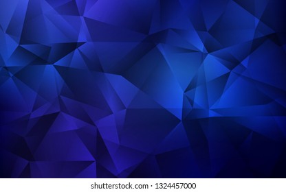 Dark BLUE vector low poly background. Creative geometric illustration in Origami style with gradient. A completely new design for your leaflet.