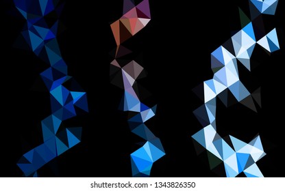 Dark BLUE vector low poly texture. Modern geometrical abstract illustration with gradient. The best triangular design for your business.