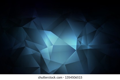 Dark BLUE vector low poly background. A completely new color illustration in a polygonal style. Template for cell phone's backgrounds.