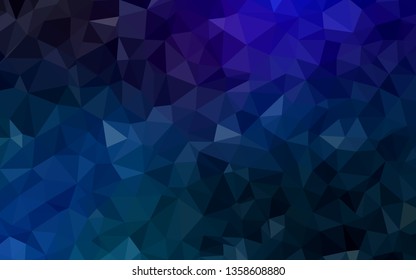 Dark BLUE vector low poly layout. Glitter abstract illustration with an elegant triangles. Completely new template for your banner.