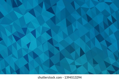 Dark BLUE vector low poly texture. Shining illustration, which consist of triangles. Completely new design for your business.