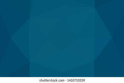 Dark BLUE vector low poly cover. Creative illustration in halftone style with gradient. Template for your brand book.