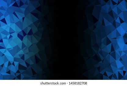 Dark BLUE vector low poly layout. Brand new colorful illustration in with gradient. Triangular pattern for your business design.