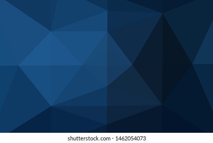 Dark BLUE vector low poly texture. Colorful abstract illustration with gradient. New texture for your design.