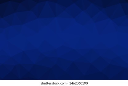 Dark BLUE vector low poly cover. Modern geometrical abstract illustration with gradient. The best triangular design for your business.