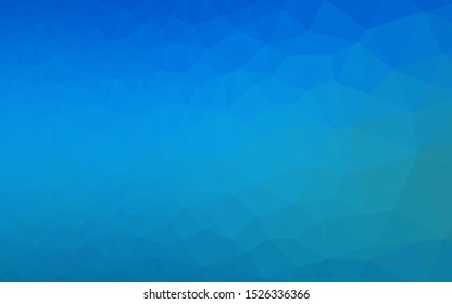 Dark BLUE vector low poly layout. Creative illustration in halftone style with gradient. Brand new style for your business design.