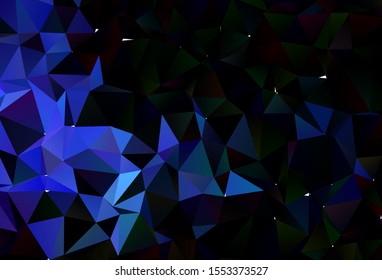 Dark BLUE vector low poly texture. A vague abstract illustration with gradient. The best triangular design for your business.