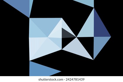 Dark BLUE vector low poly cover. A vague abstract illustration with gradient. The best triangular design for your business.