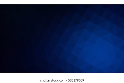 DARK BLUE vector Low poly crystal background. Polygon design pattern. Low poly illustration, low polygon background.
