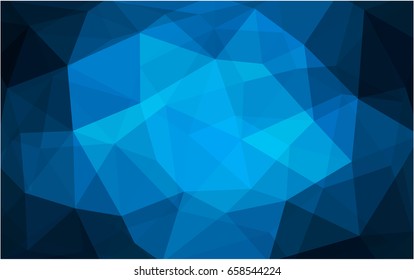 DARK BLUE vector Low poly crystal background. Polygon design pattern. Low poly illustration, low polygon background.
