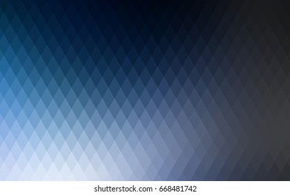 Dark BLUE vector low poly background. A sample with a polygonal design. Illustration in polygonal style with repeating squares