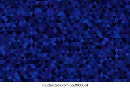 Dark BLUE vector low poly background. A vague abstract illustration with gradient. Triangular pattern for your business design.