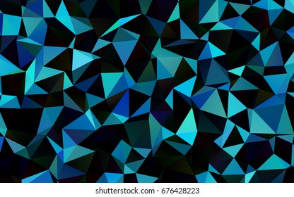 Dark BLUE vector low poly pattern. A sample with polygonal shapes. Triangular pattern for your business design.