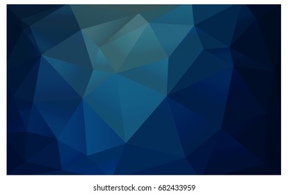 DARK BLUE vector Low poly crystal background. Polygon design pattern. Low poly illustration, low polygon background.