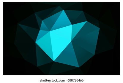 DARK BLUE vector Low poly crystal background. Polygon design pattern. Low poly illustration, low polygon background.