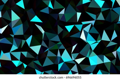 Dark BLUE vector low poly background. Geometric illustration in Origami style with gradient.  The best triangular design for your business.