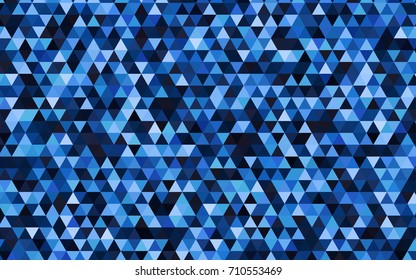 Dark BLUE vector low poly background. A vague abstract illustration with gradient. Triangular pattern for your business design.