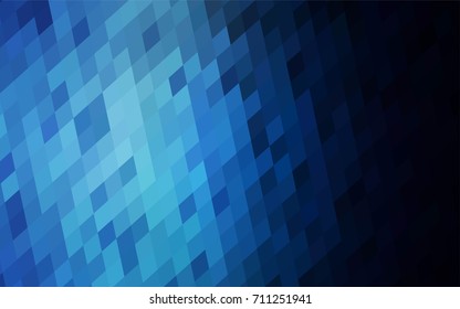 Dark BLUE vector low poly background. A sample with a polygonal design. Illustration in polygonal style with repeating squares