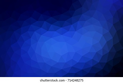 DARK BLUE vector Low poly crystal background. Polygon design pattern. Low poly illustration, low polygon background.