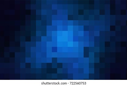 Dark BLUE vector low poly background. A sample with a polygonal design. Illustration in polygonal style with repeating squares