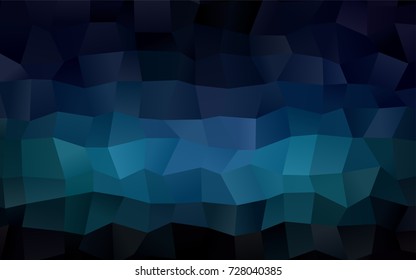 Dark BLUE vector low poly background. A sample with a polygonal design. Illustration in polygonal style with repeating squares