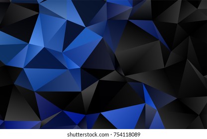 Dark BLUE vector low poly template. An elegant bright illustration with gradient. Triangular pattern for your business design.