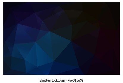DARK BLUE vector Low poly crystal background. Polygon design pattern. Low poly illustration, low polygon background.